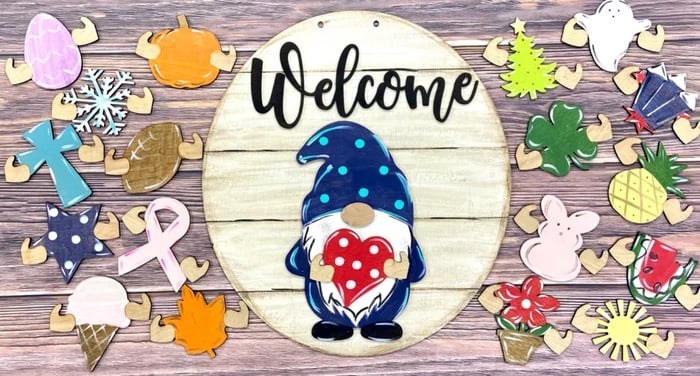 🔥 BIG SALE - 48% OFF🔥🔥 🎉-Cute 3D Seasonal Interchangeable Gnome Door Hanger