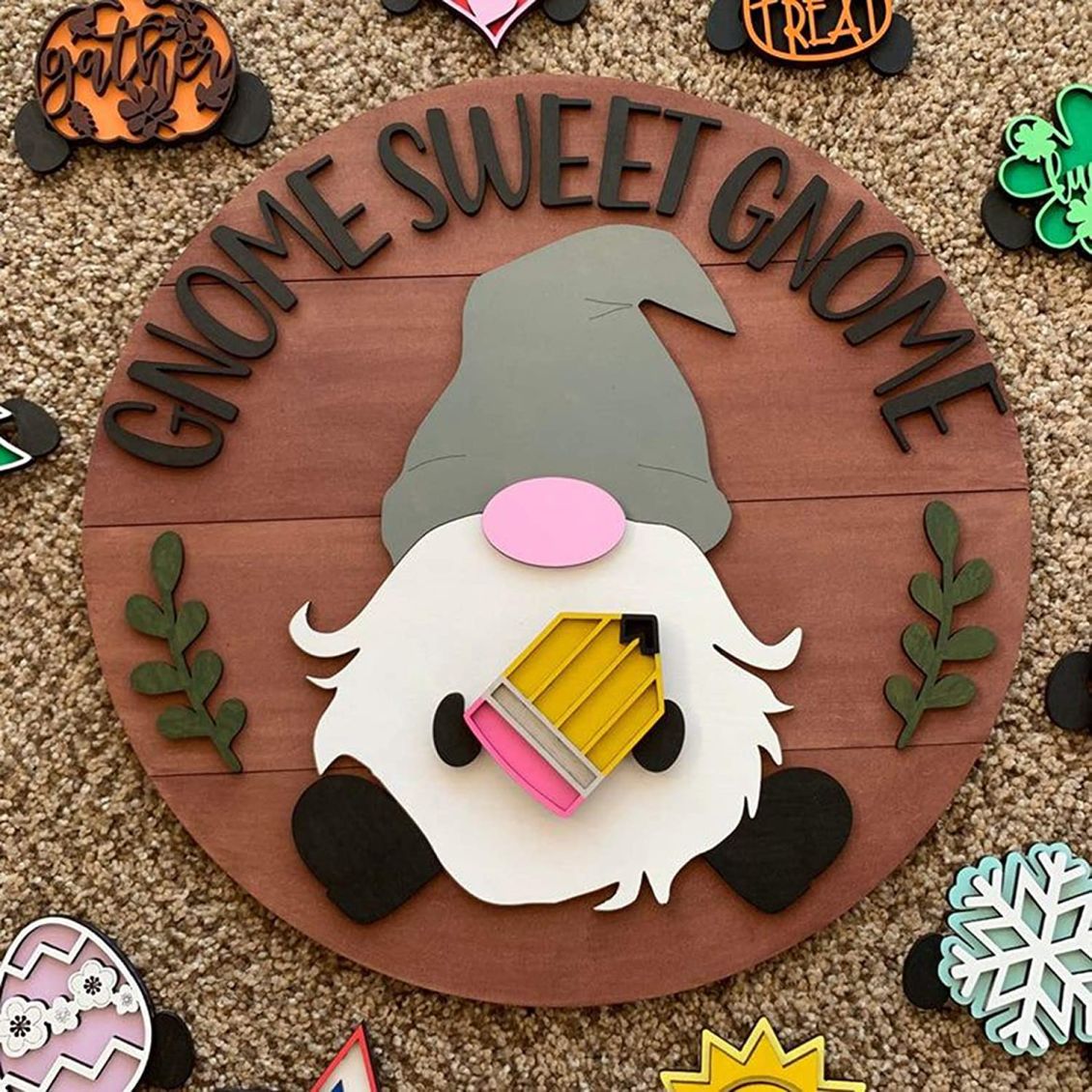 🔥 BIG SALE - 48% OFF🔥🔥 🎉-Cute 3D Seasonal Interchangeable Gnome Door Hanger